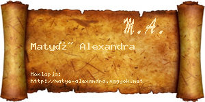 Matyé Alexandra névjegykártya